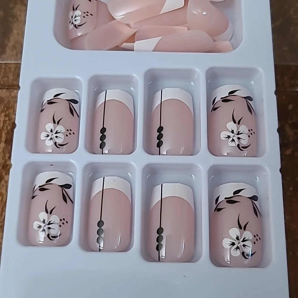 2/$16 Floral French Manicure Press On Nails